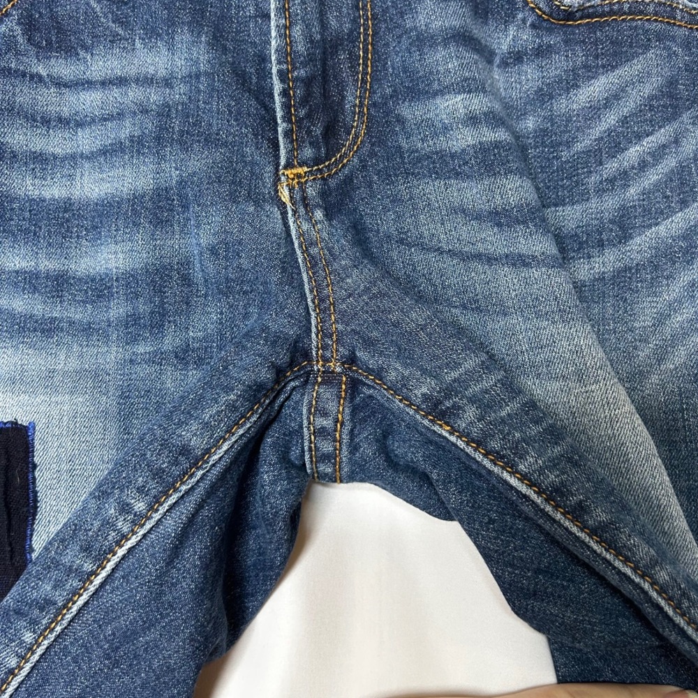 Driftwood Jeans Size 27 Denim Patchwork Embroidered Accent Skinny Mid Rise - Picture 8 of 10